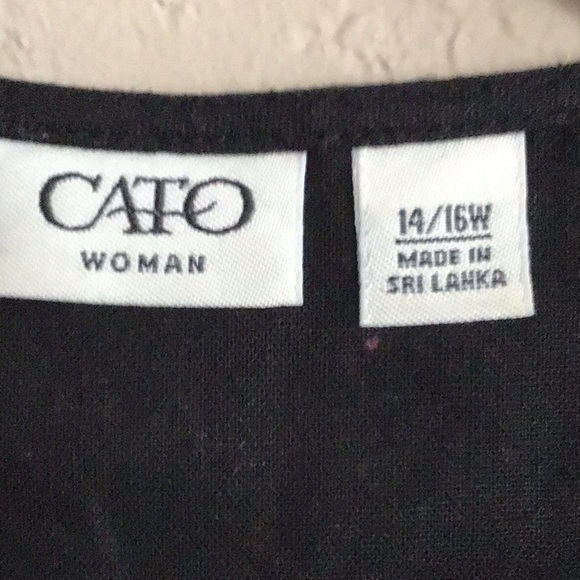 CATO black & cream sleeveless top with back tie detail. See measurements - Picture 3 of 4